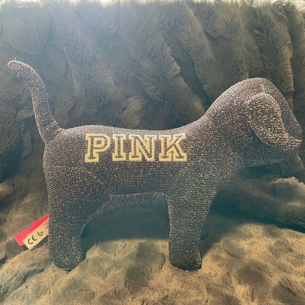 Victorias Secret Pink Iridescent Glitter Plush Dog
